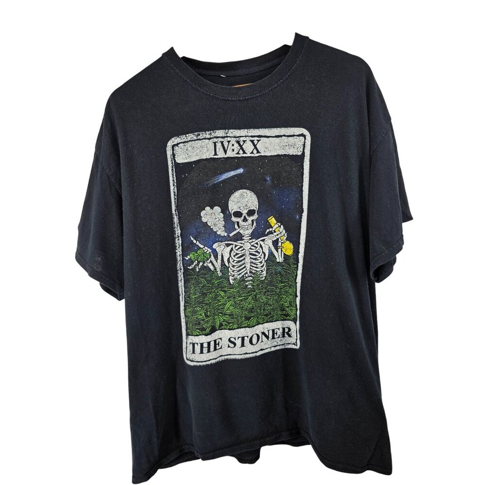 IV:XX The Stoner Black Graphic T-Shirt‎ Large Men's